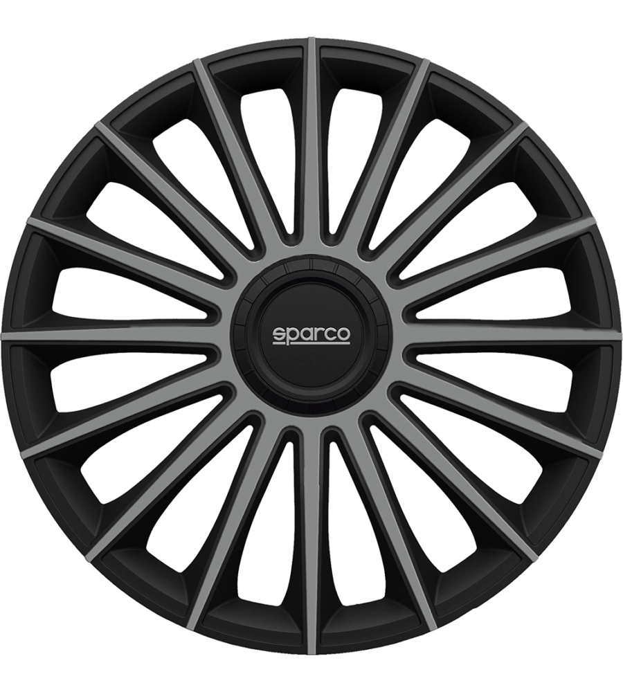 Set 4 copricerchi 14" pollici copriruota auto treviso spc1493bkgr nero grigio